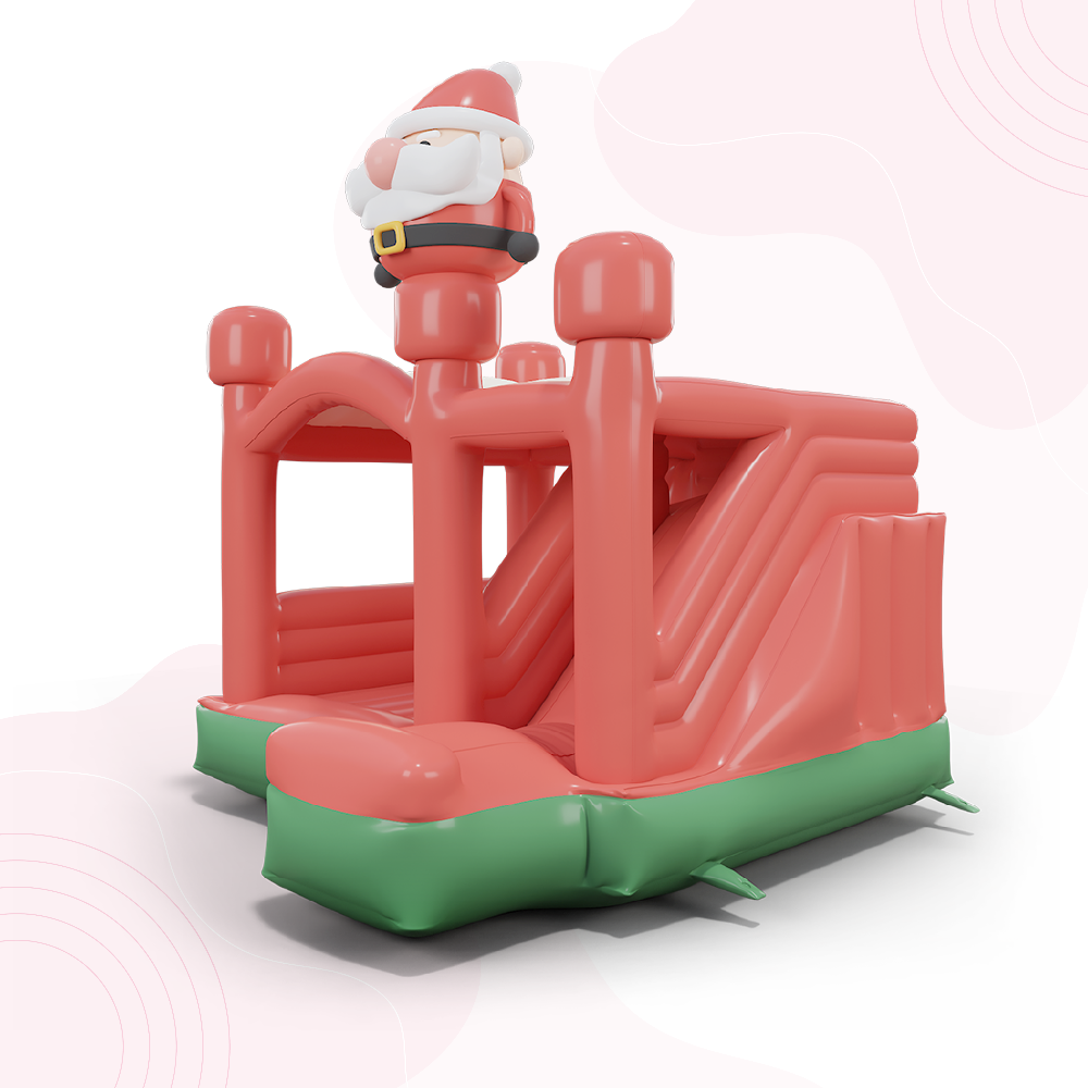 Bouncing Spring Santa Christmas Santa Inflatable Bounce House – Holiday Fun for Kids – luipro