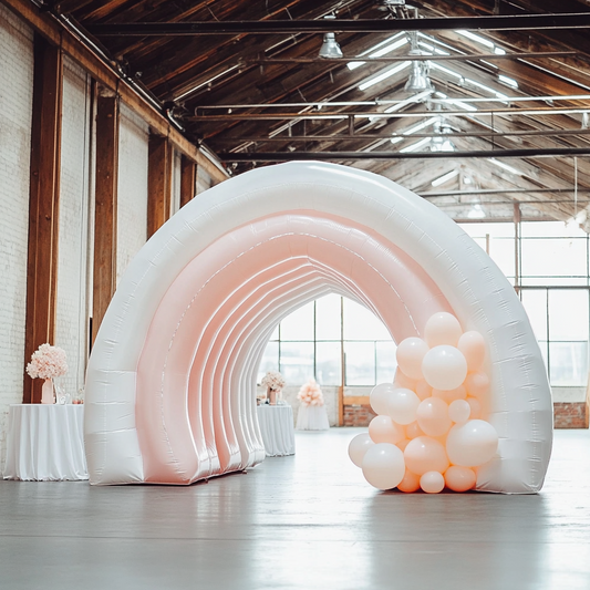 Pink White Inflatable Archway