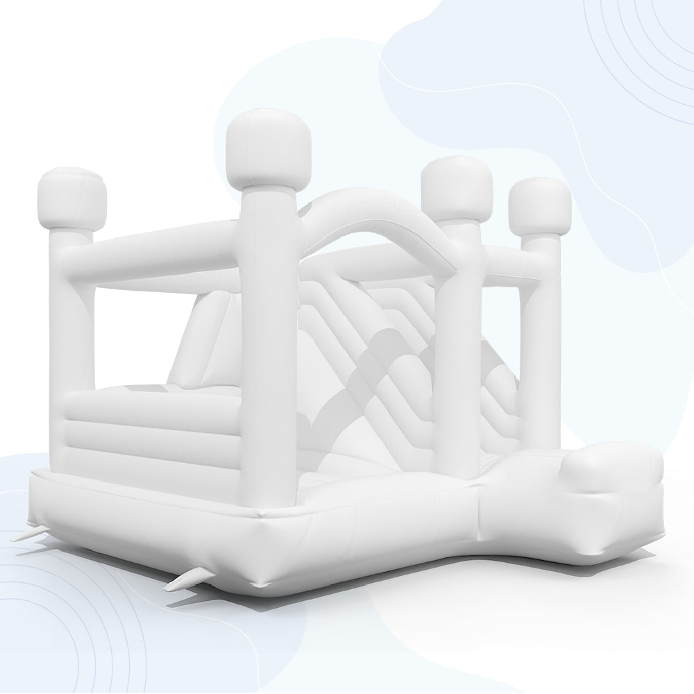 White Inflatable Bounce Castle with Slide