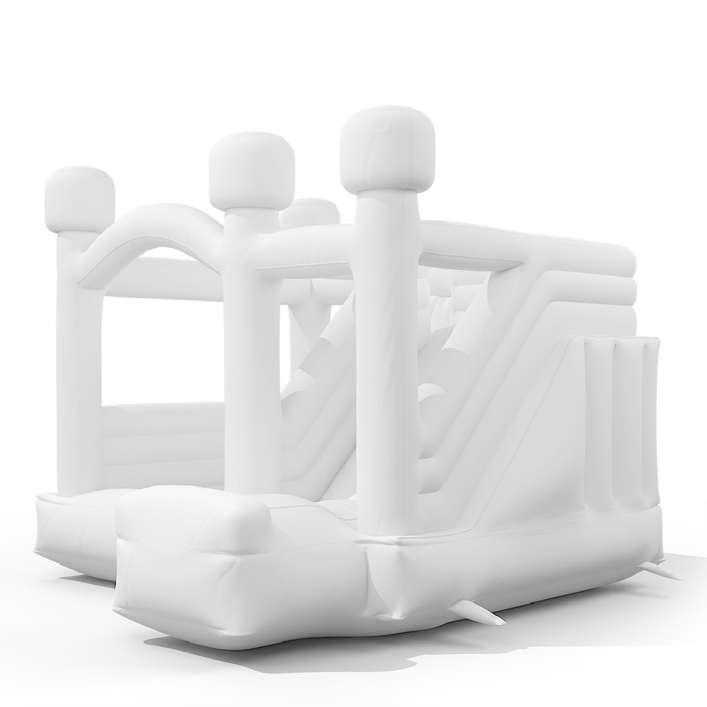 White Inflatable Bounce Castle with Slide