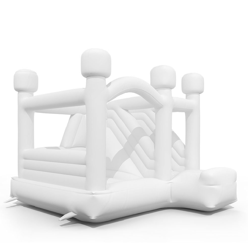 White Inflatable Bounce Castle with Slide