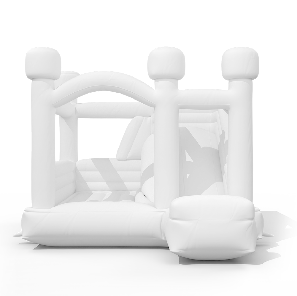 White Inflatable Bounce Castle with Slide
