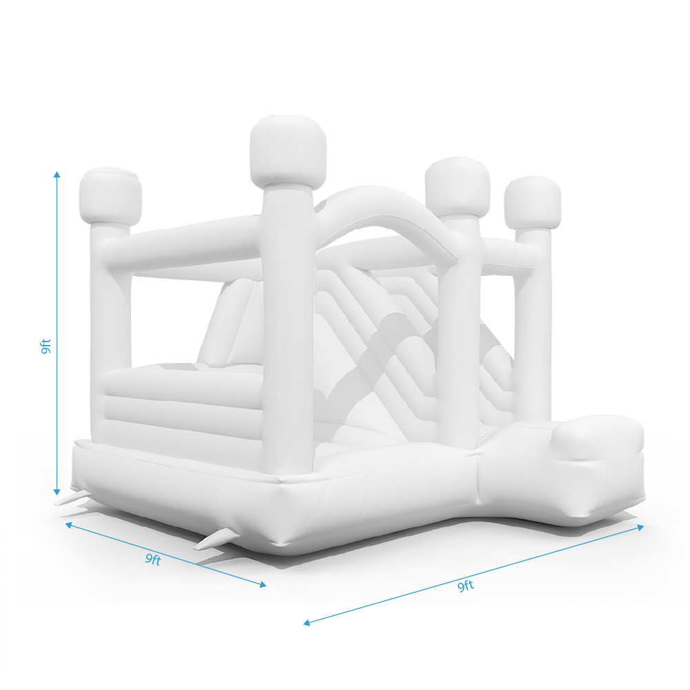White Inflatable Bounce Castle with Slide