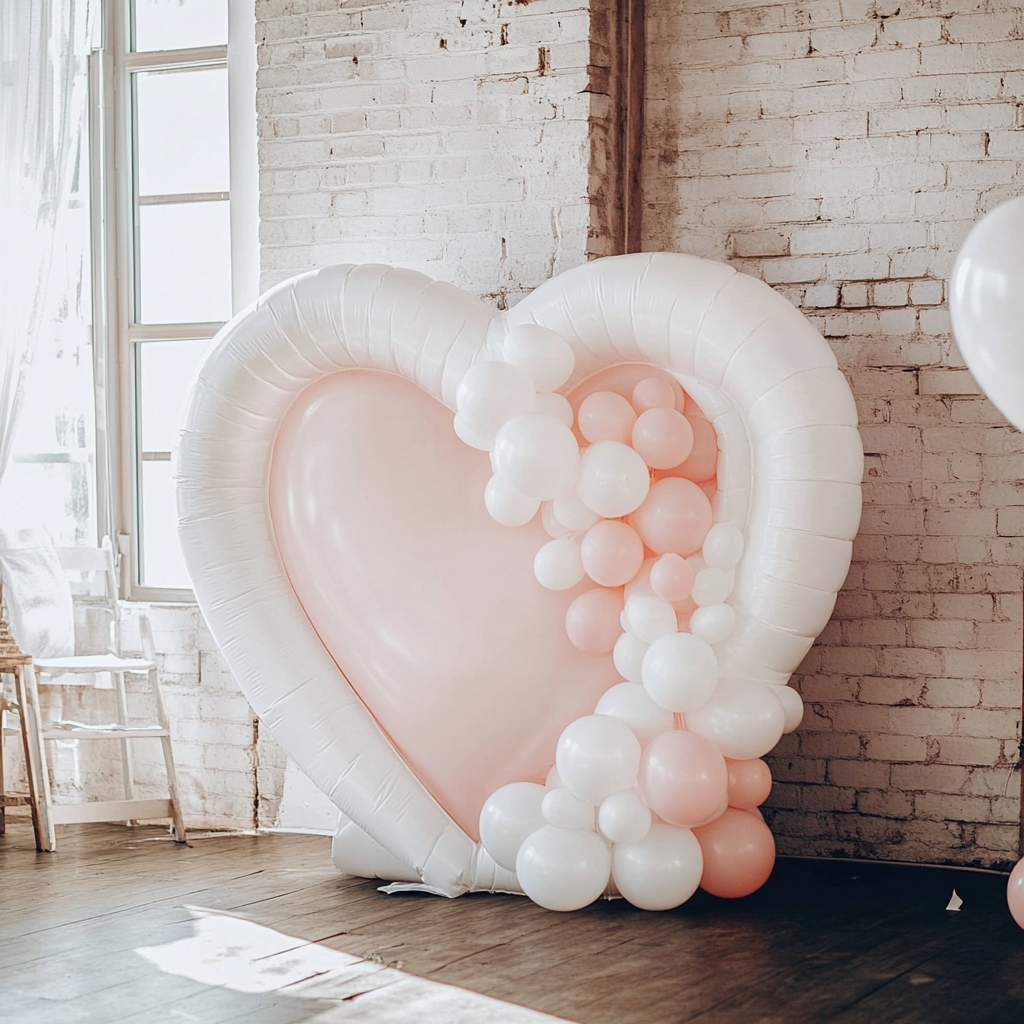 White pink Inflatable Love
