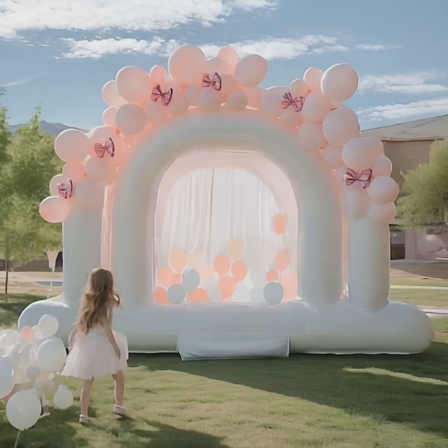 Inflatable Arch Bounce House – Perfect for Weddings, Parties, and Family Fun10