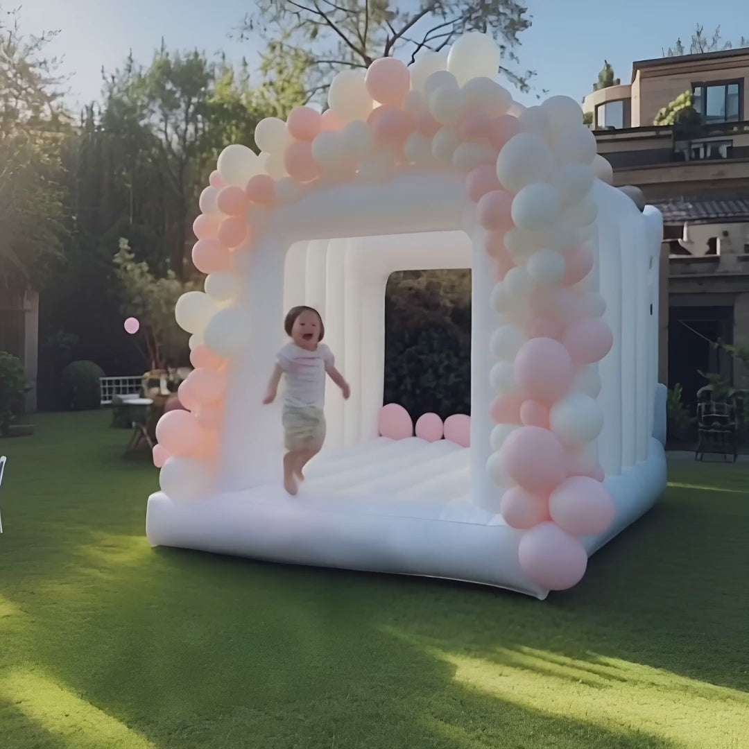 White Cube Wedding Bounce House – Perfect for Weddings, Birthdays, and Parties | Suitable for All Ages10