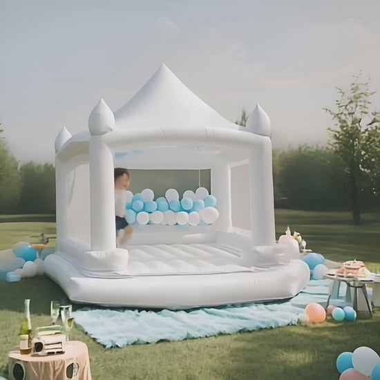 White Wedding Celebration Bounce House – Elegant Play Area for Weddings & Events10