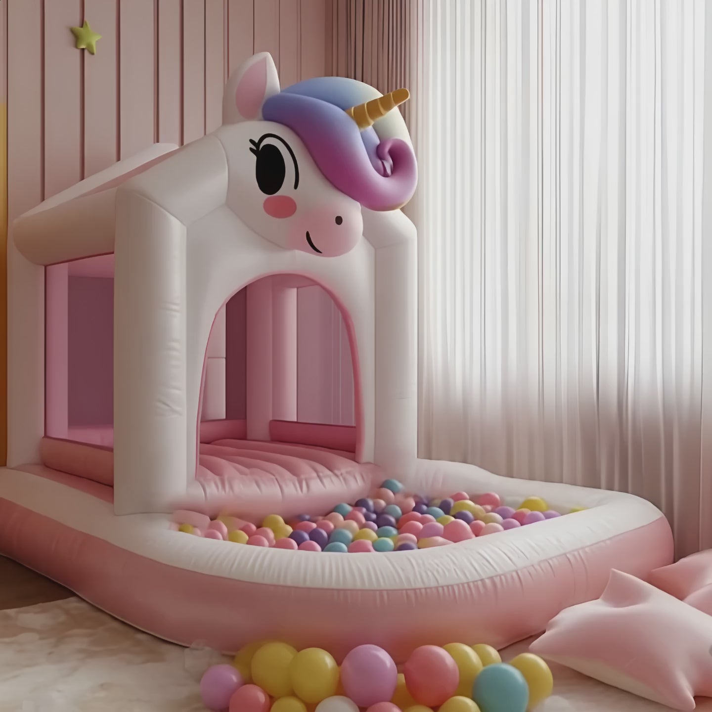 Unicorn Bounce House with Ball Pit – Magical Fun for Kids | Perfect for Parties and Indoor Play10